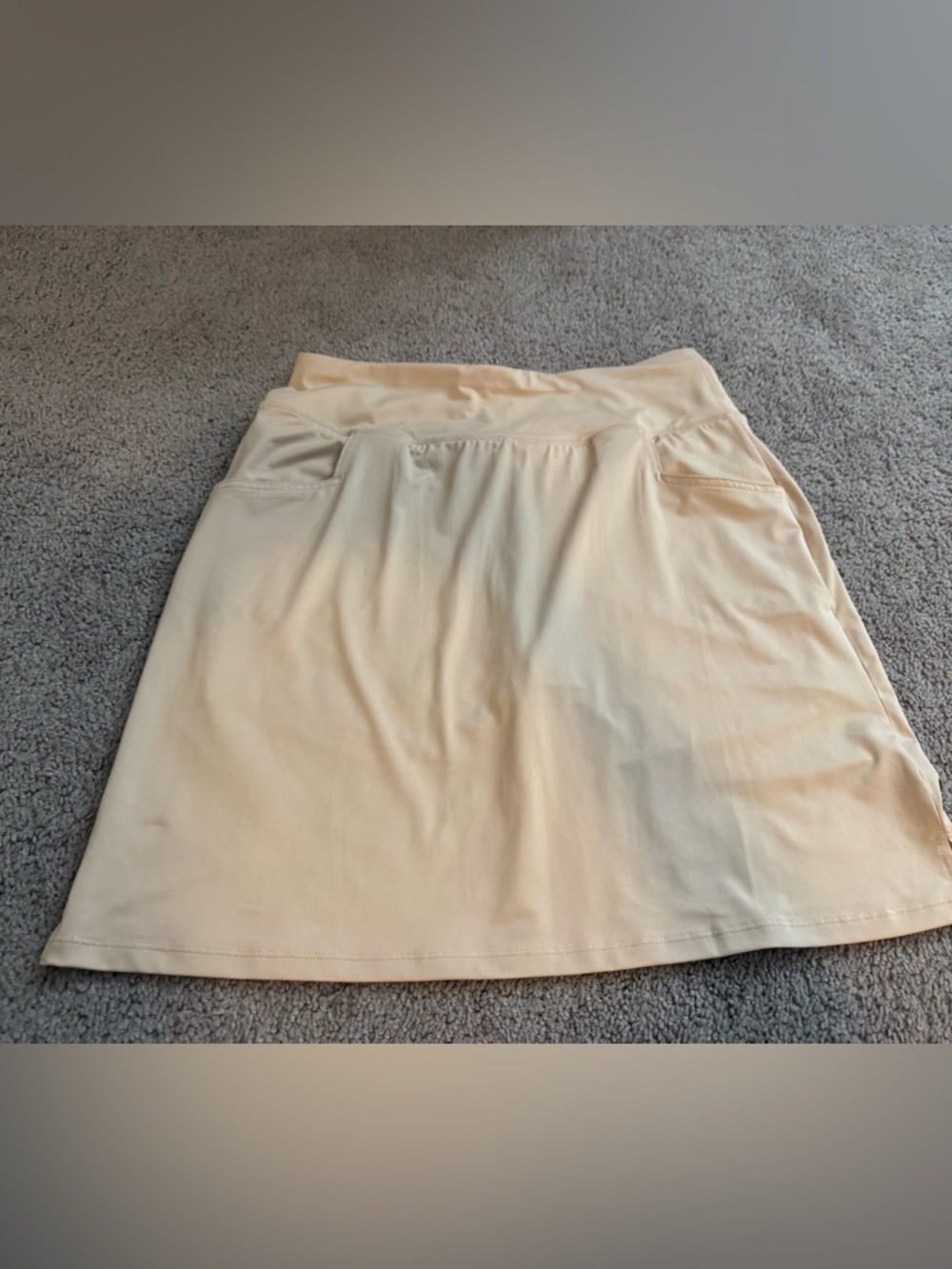 Cream Athletic Skort with Side Pockets